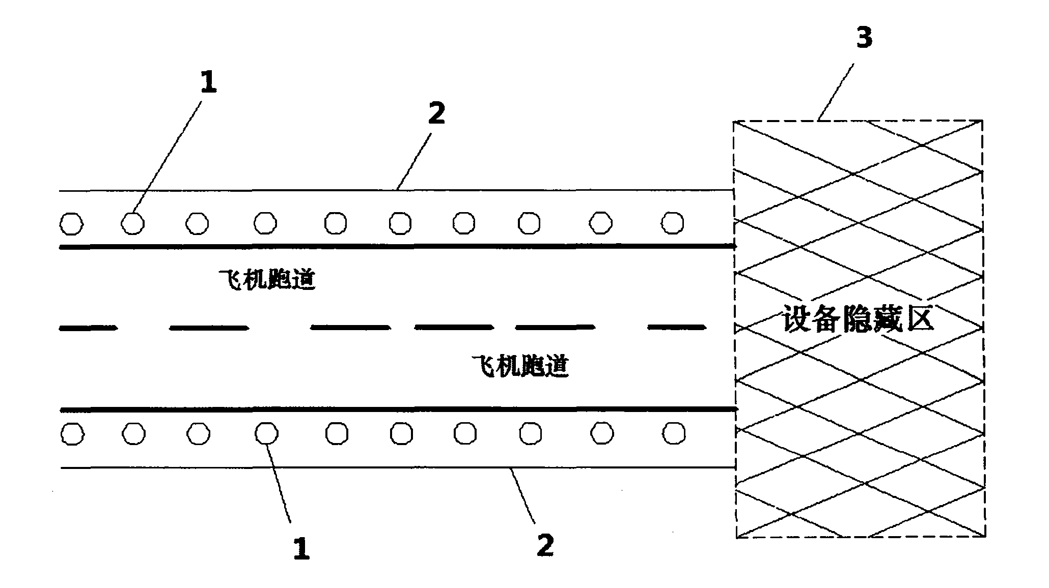 Concealed ice and snow removal system for airport pavement