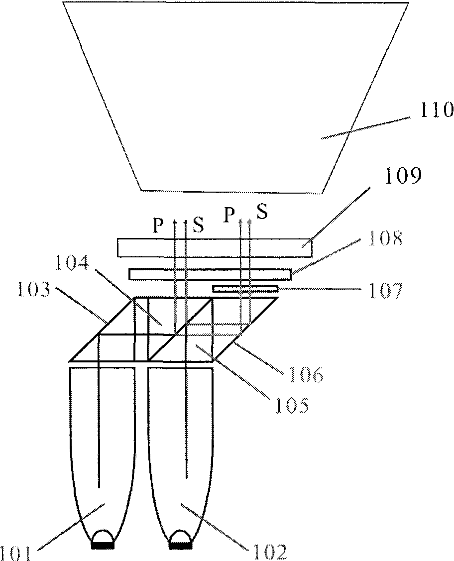 Optical engine for time-sharing work of P and S light