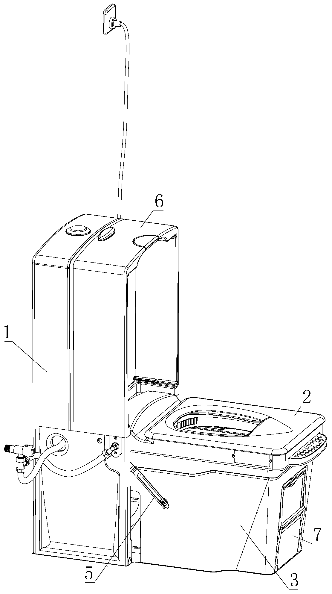 Telescopic dual-purpose closestool capable of switching between male urinal and pedestal pan device