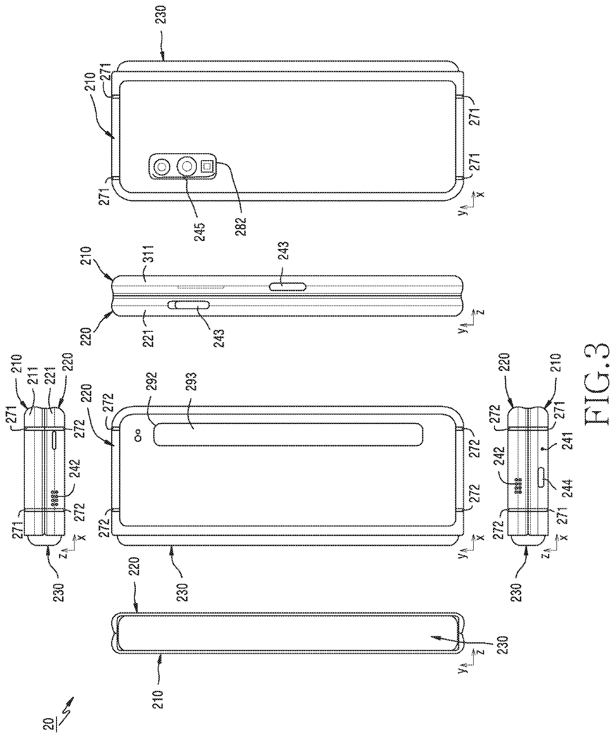 Electronic device with flexible display and camera