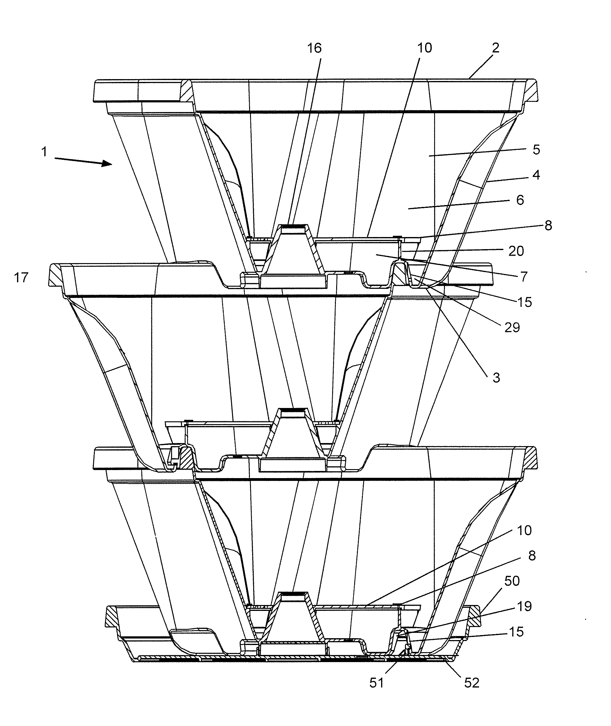 Stackable plant pot