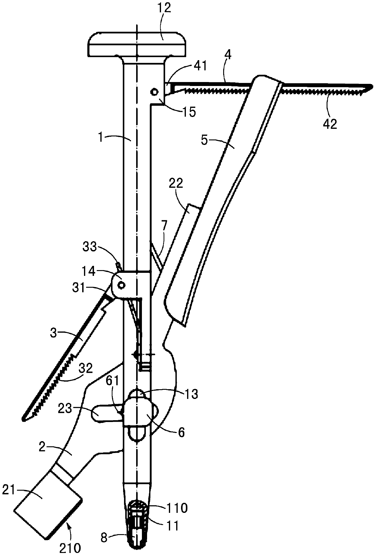 Handle holding and knocking machine