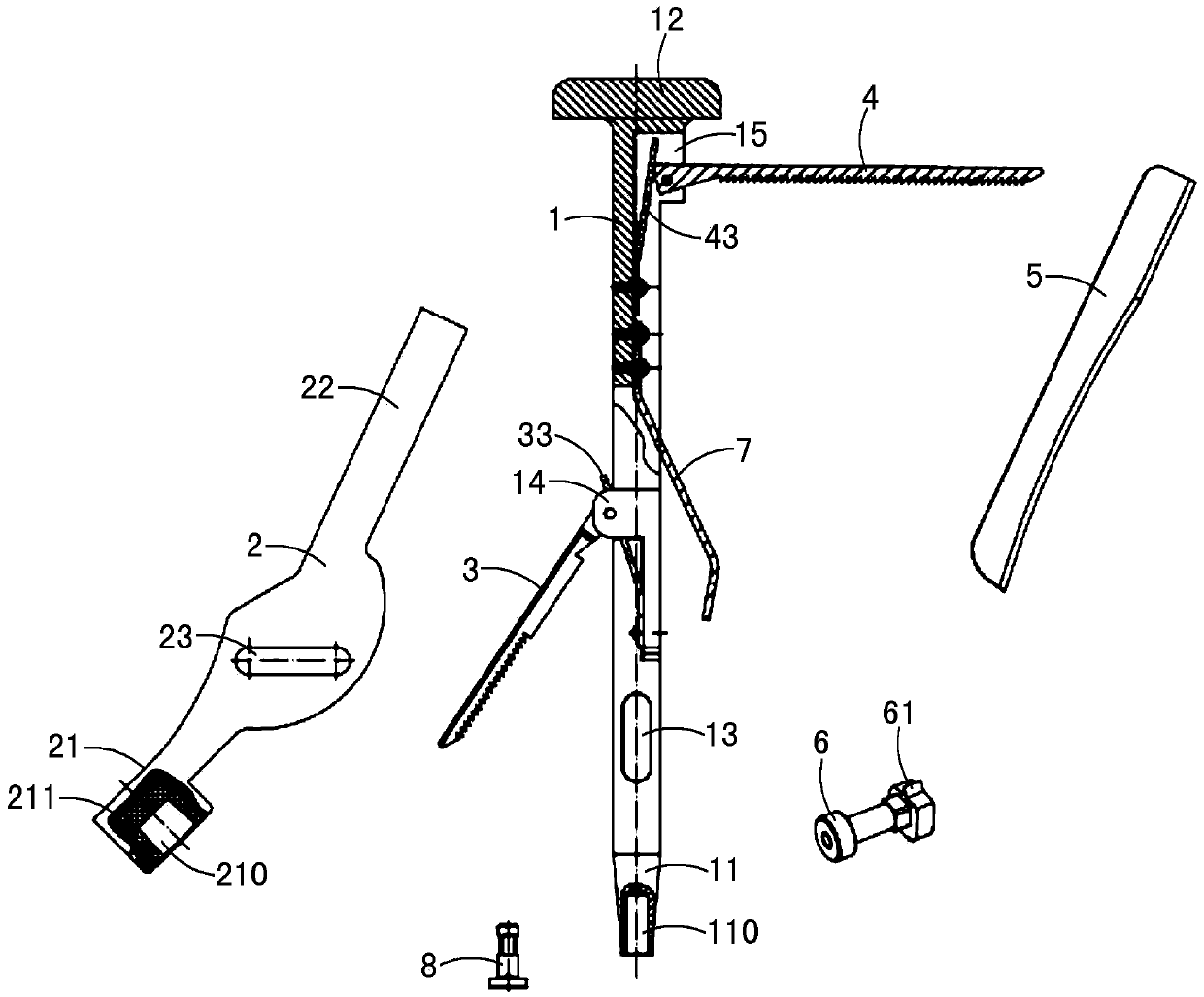 Handle holding and knocking machine