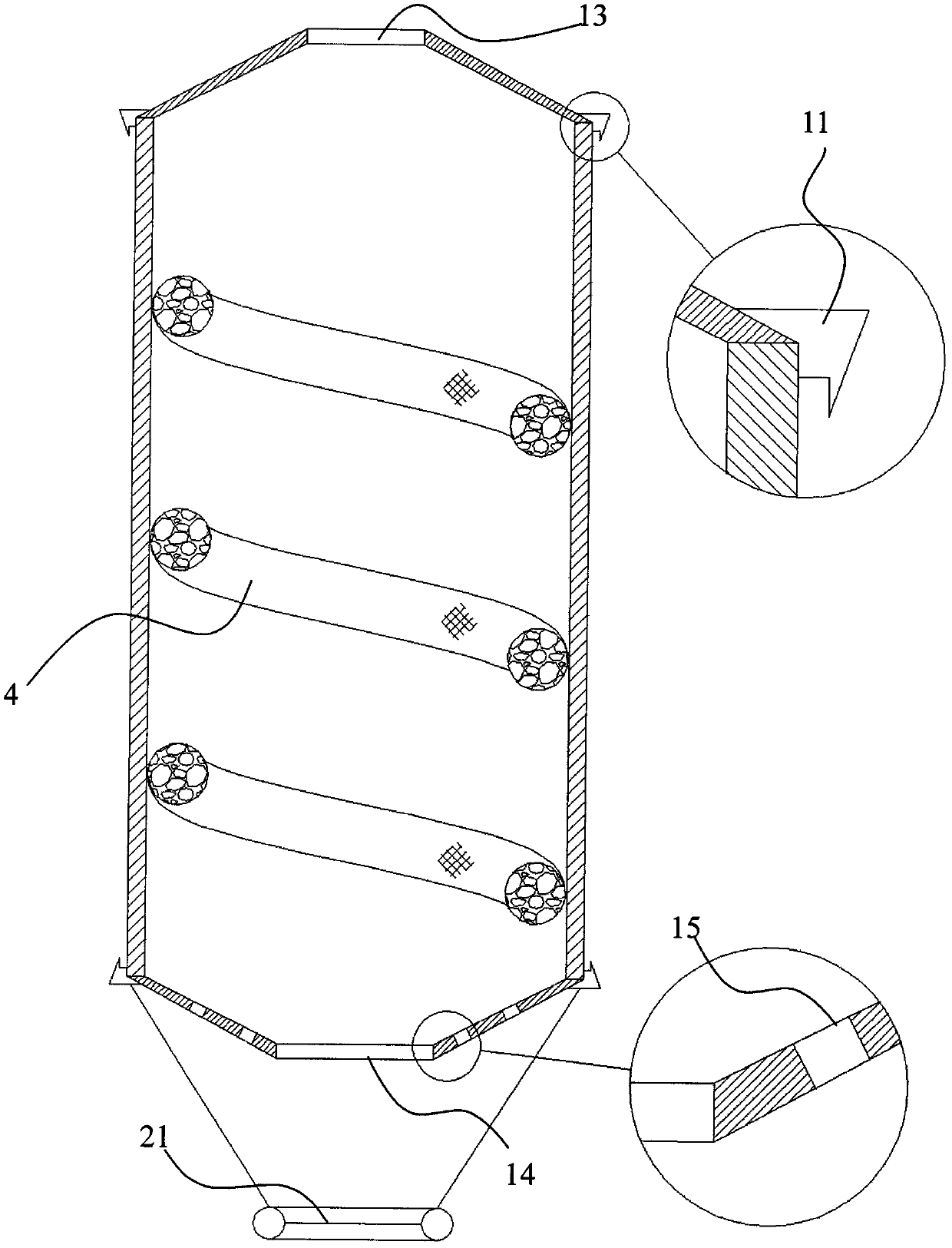 Heavy metal removing device for seedling growing pool