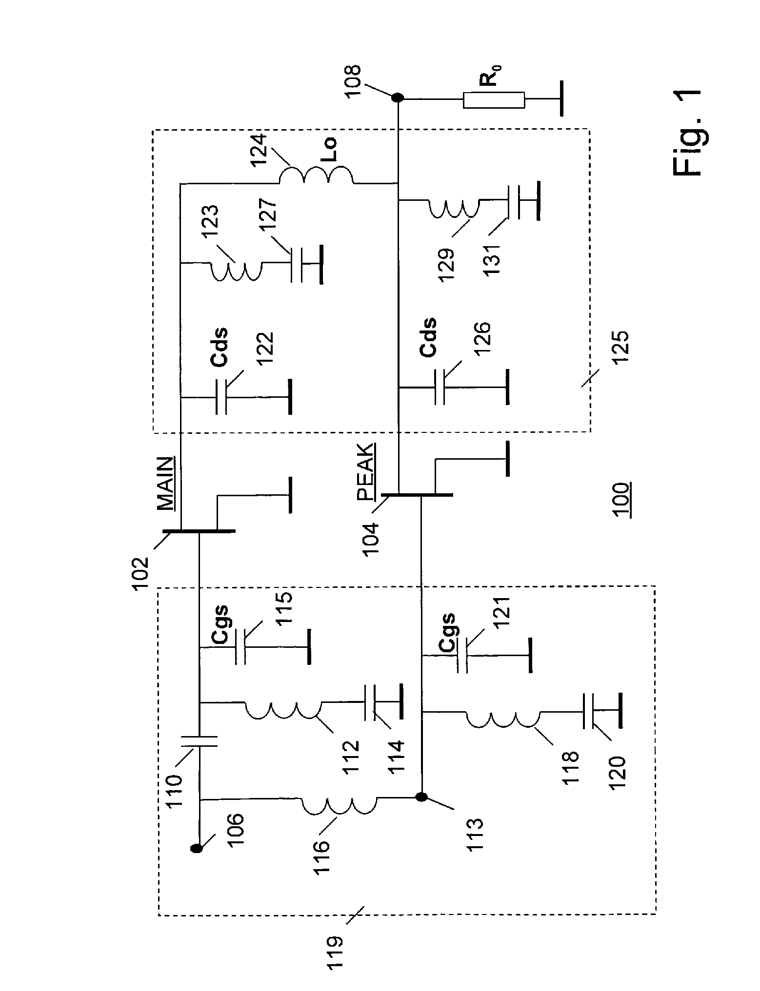 Doherty Amplifier with Input Network Optimized for MMIC