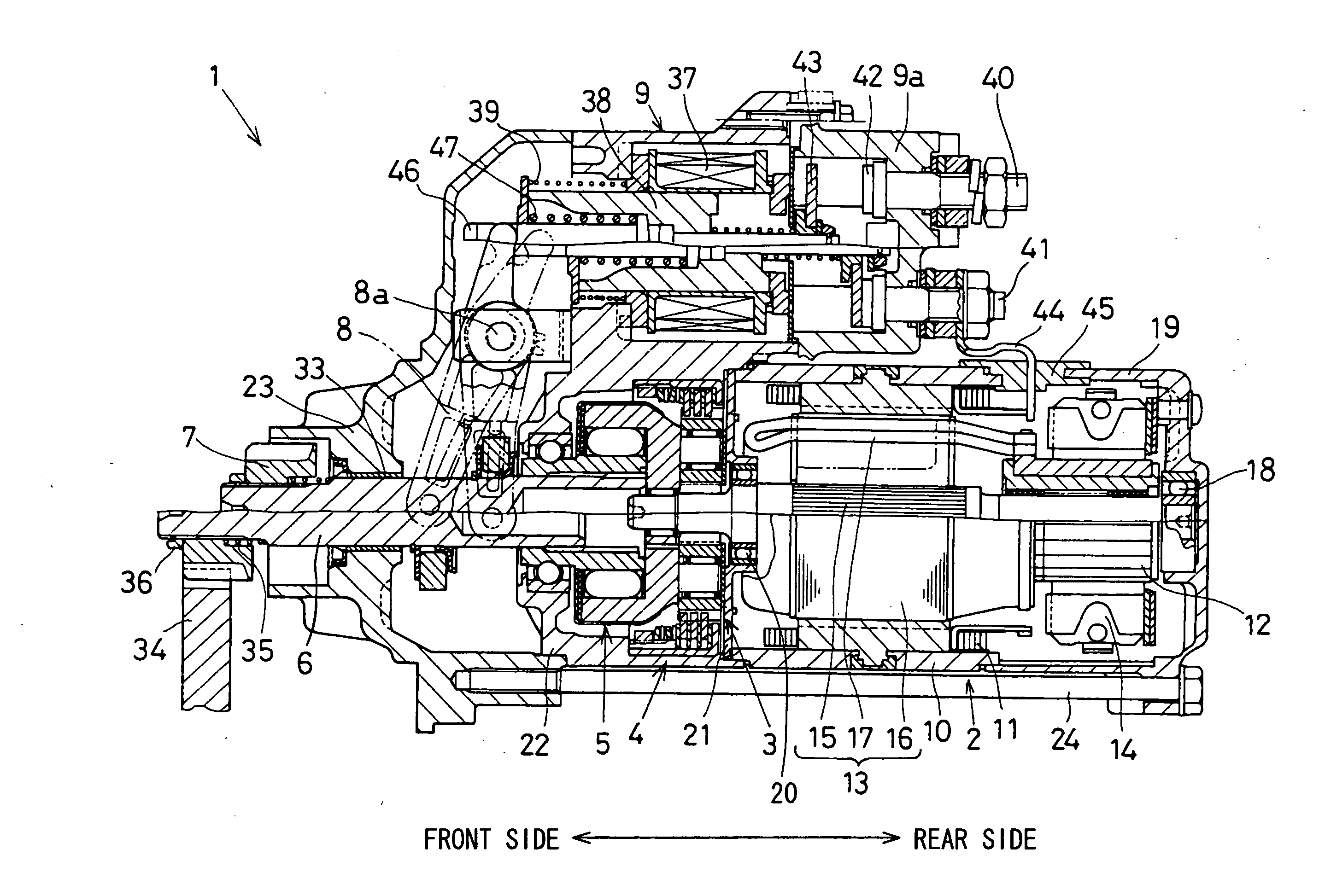 Starter having excessive-torque-absorbing device