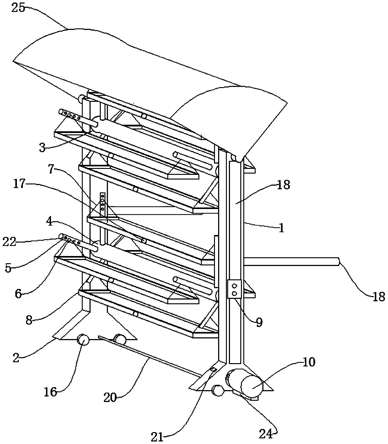 Logistics goods shelf convenient for taking goods and using method thereof