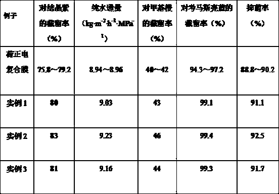 A preparation method of anti-clogging and antibacterial charged nanofiltration membrane