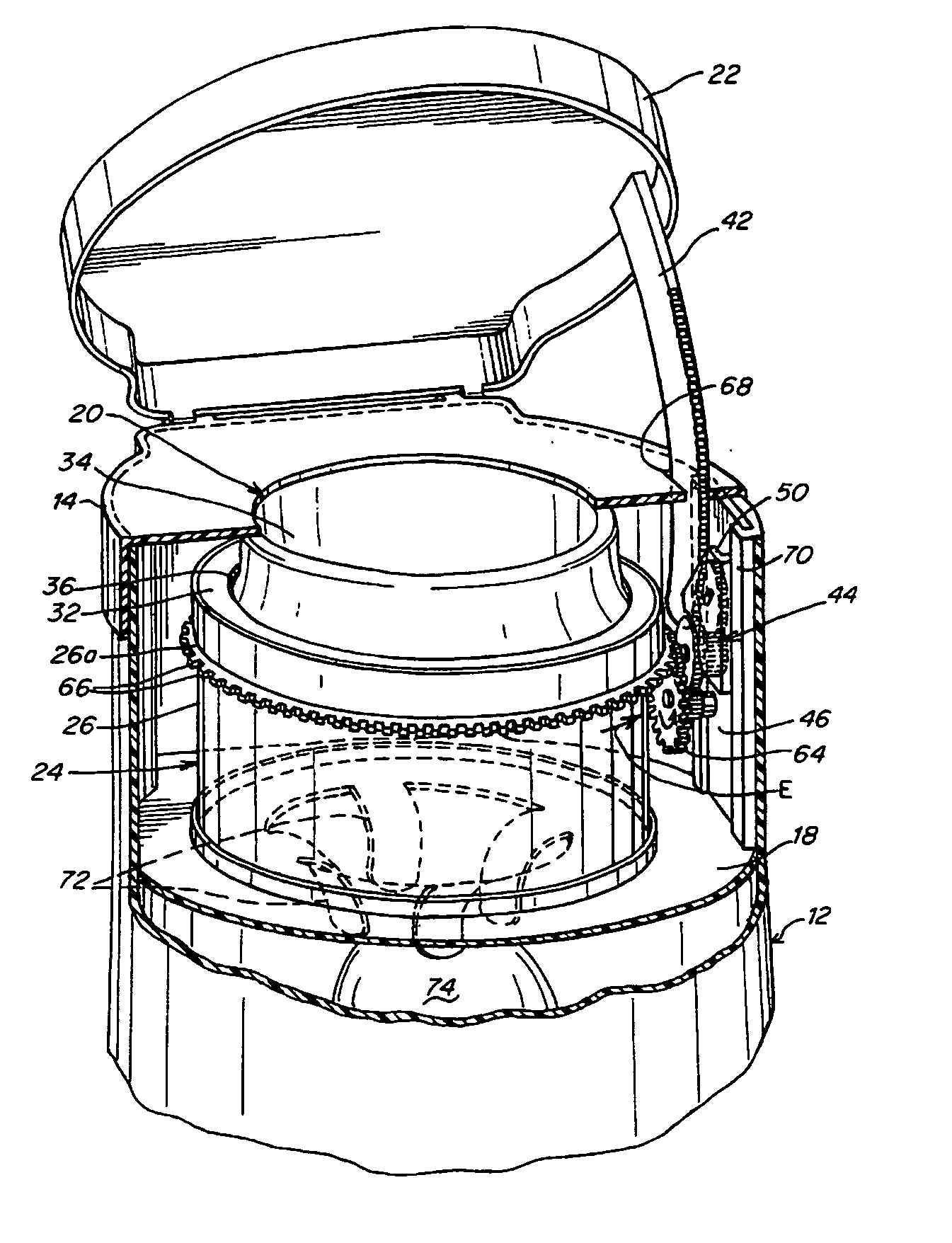 Waste disposal device including an external actuation mechanism to operate a cartridge