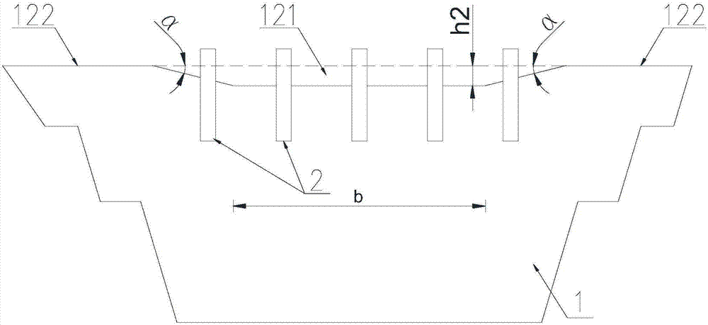 Gap distribution-type auxiliary weir structure