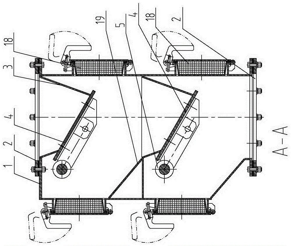 Single-motor-driven dual valve plate door structure