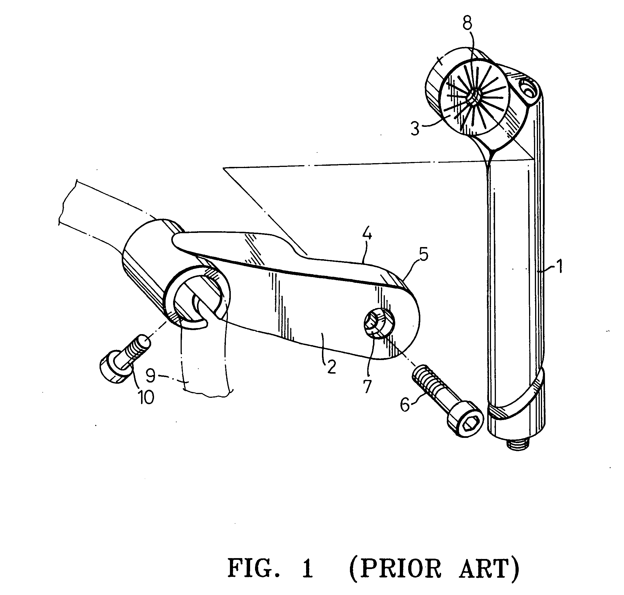 Adjustable stem for a bicycle