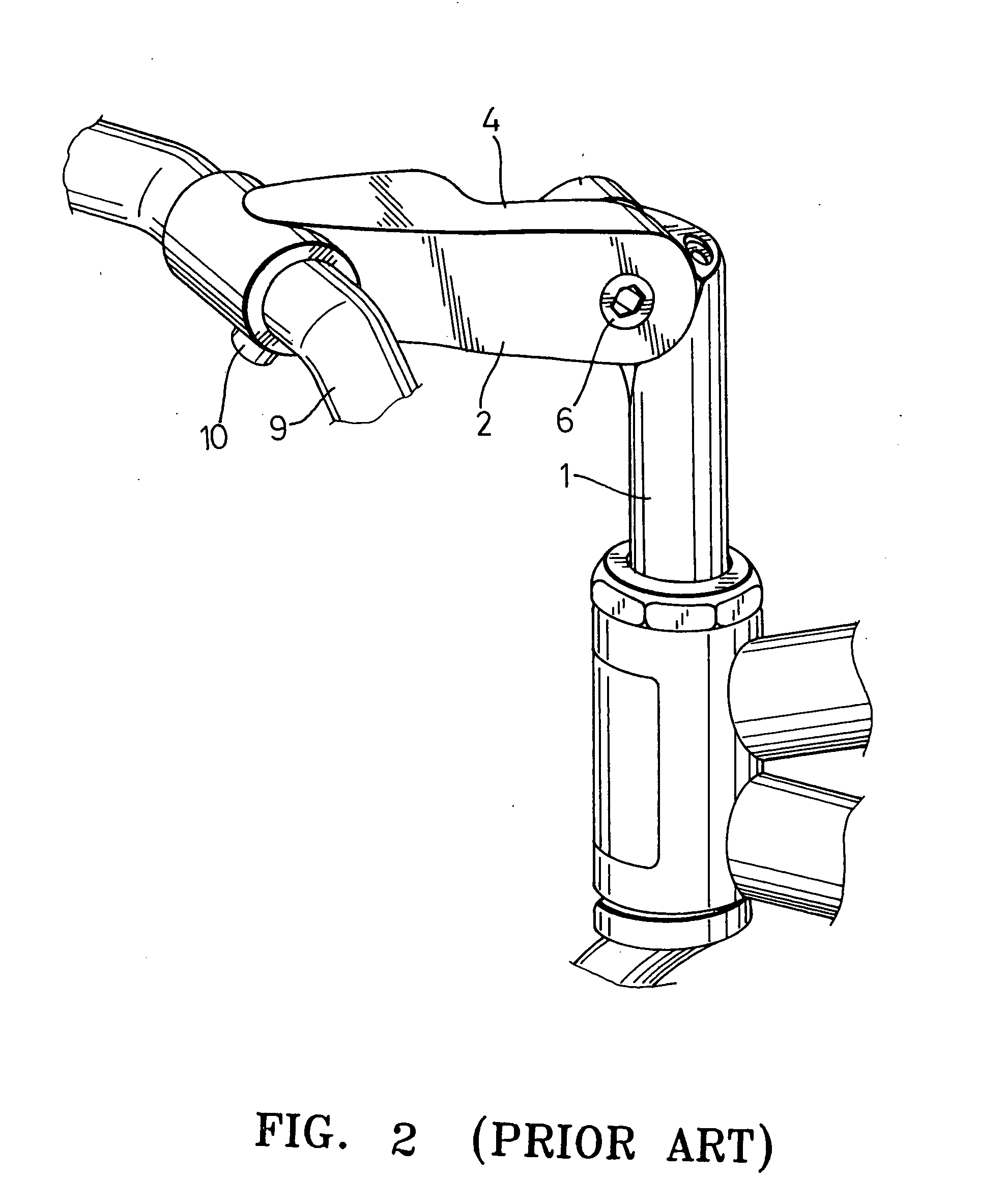 Adjustable stem for a bicycle