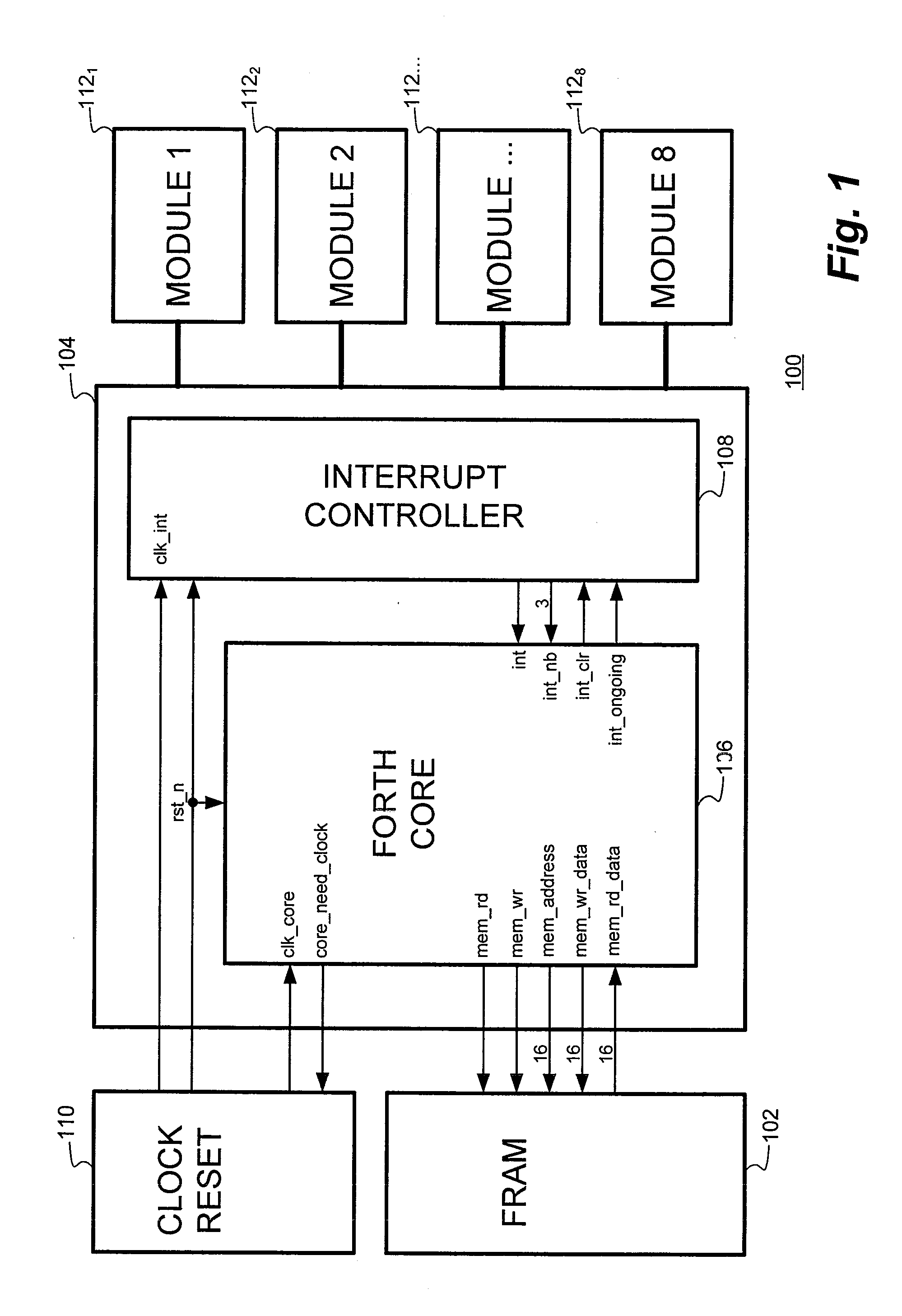 Stack processor using a ferroelectric random access memory (f-ram) having an instruction set optimized to minimize memory fetch operations