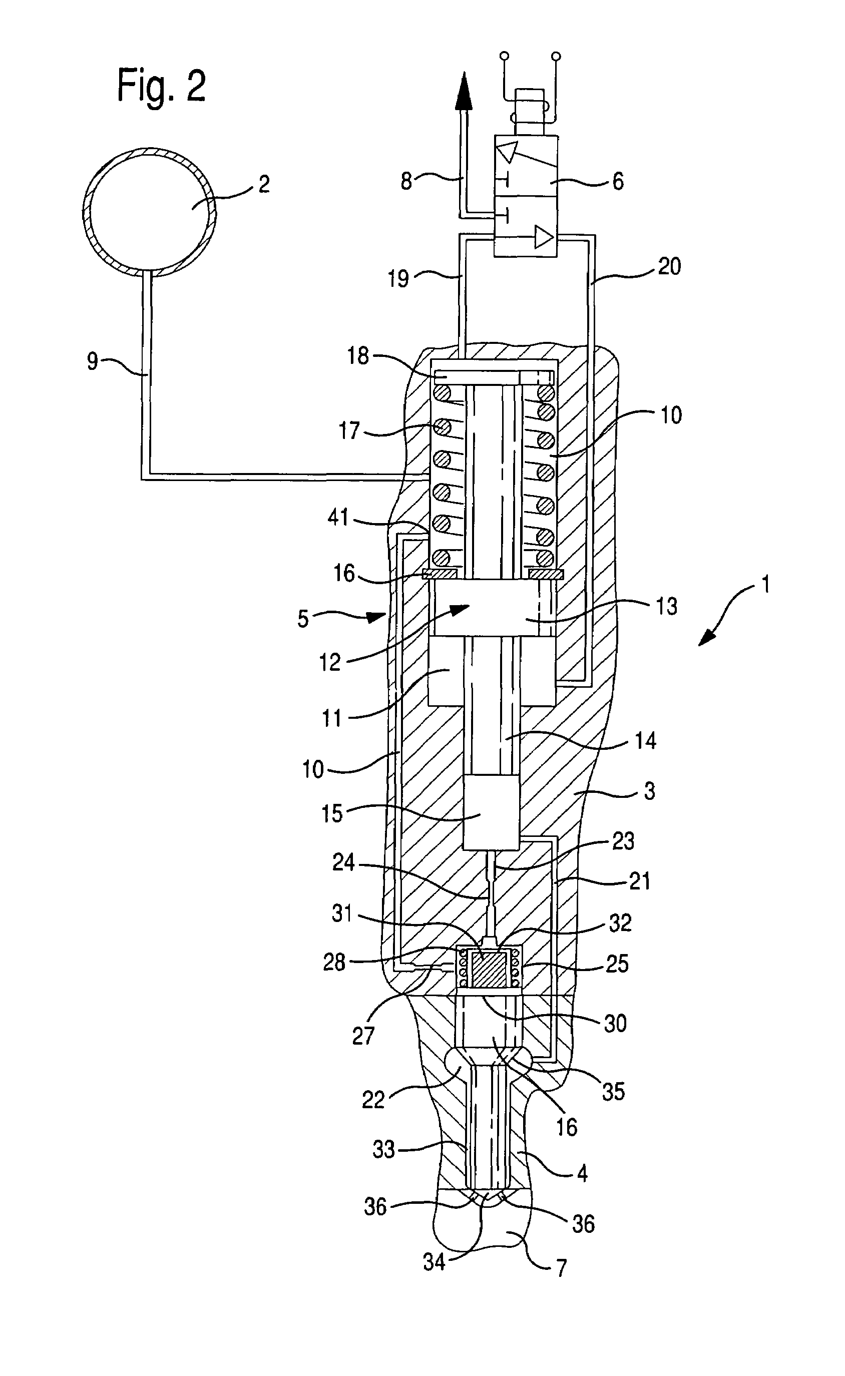 Device for damping the needle lift in fuel injectors