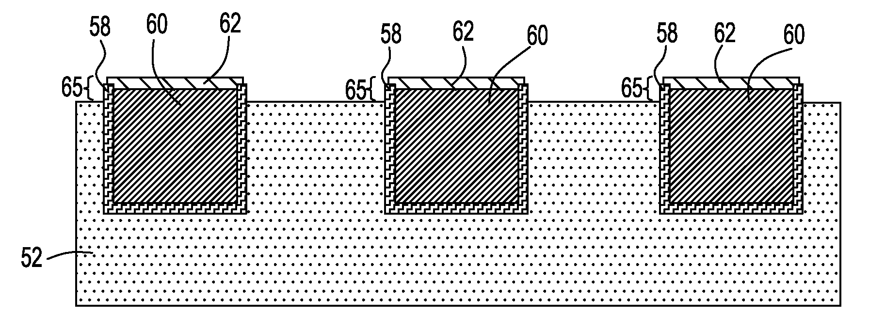 Structure for metal cap applications