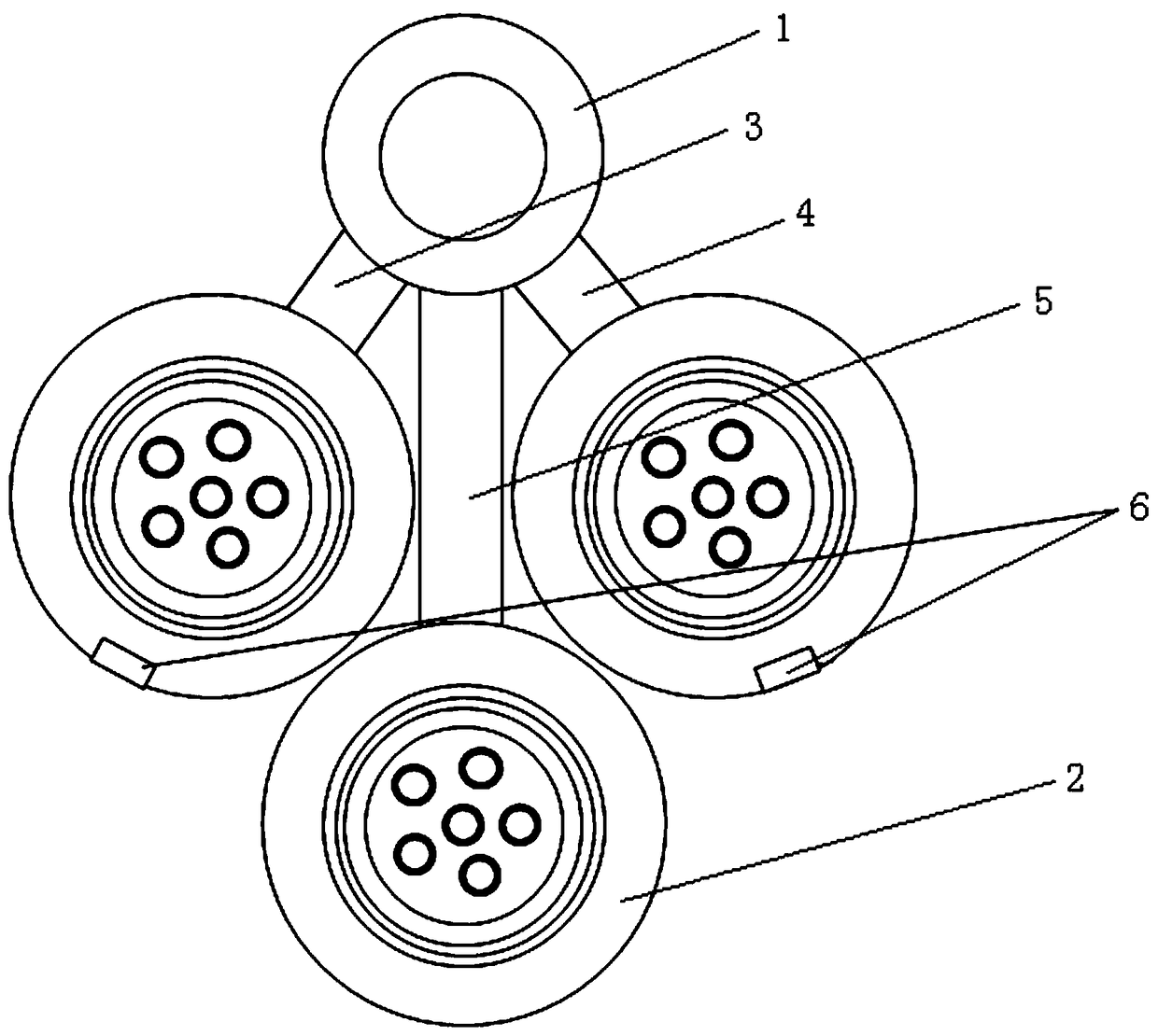 Self-supporting branch optical cable capable of night identification