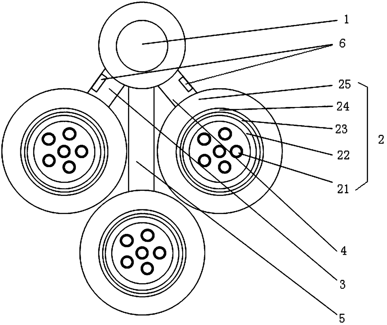 Self-supporting branch optical cable capable of night identification