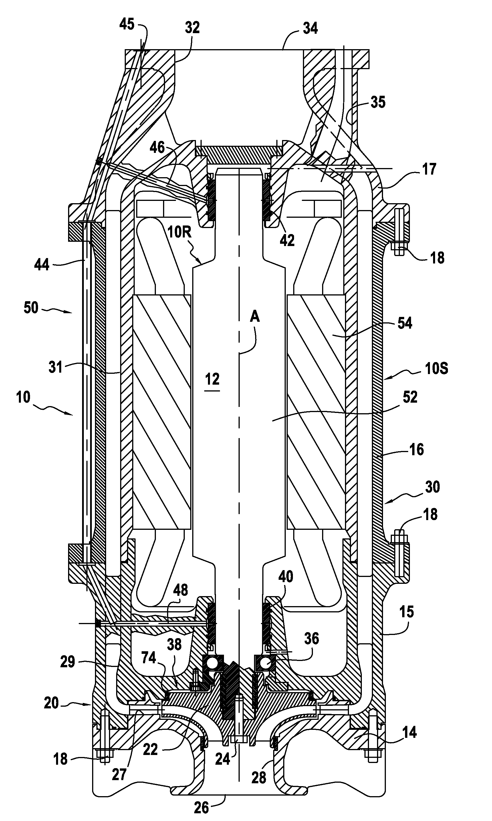 Turbomachine with a long lasting position-holding system