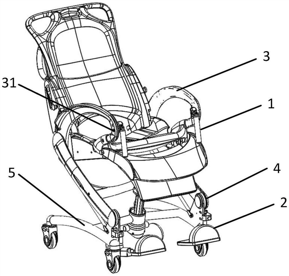 A safety auxiliary mechanism of a multifunctional bathing robot