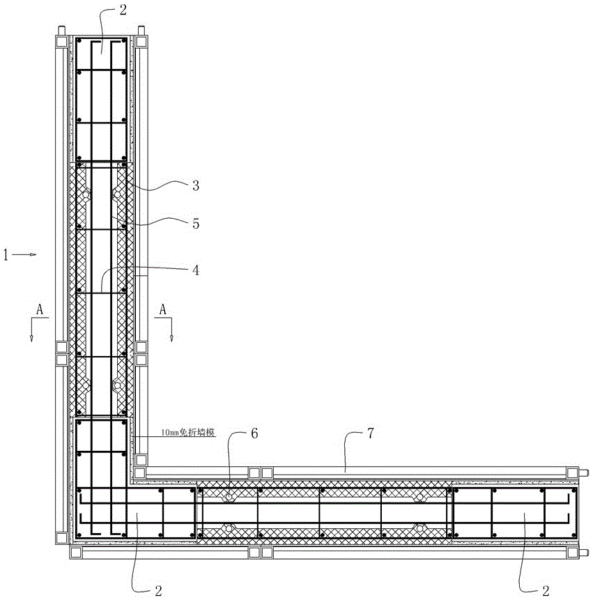 Wall formwork infilled wall of cast-in-place reinforced concrete without support and construction method thereof and wall formwork veneer and production method of non-bearing infilled wall