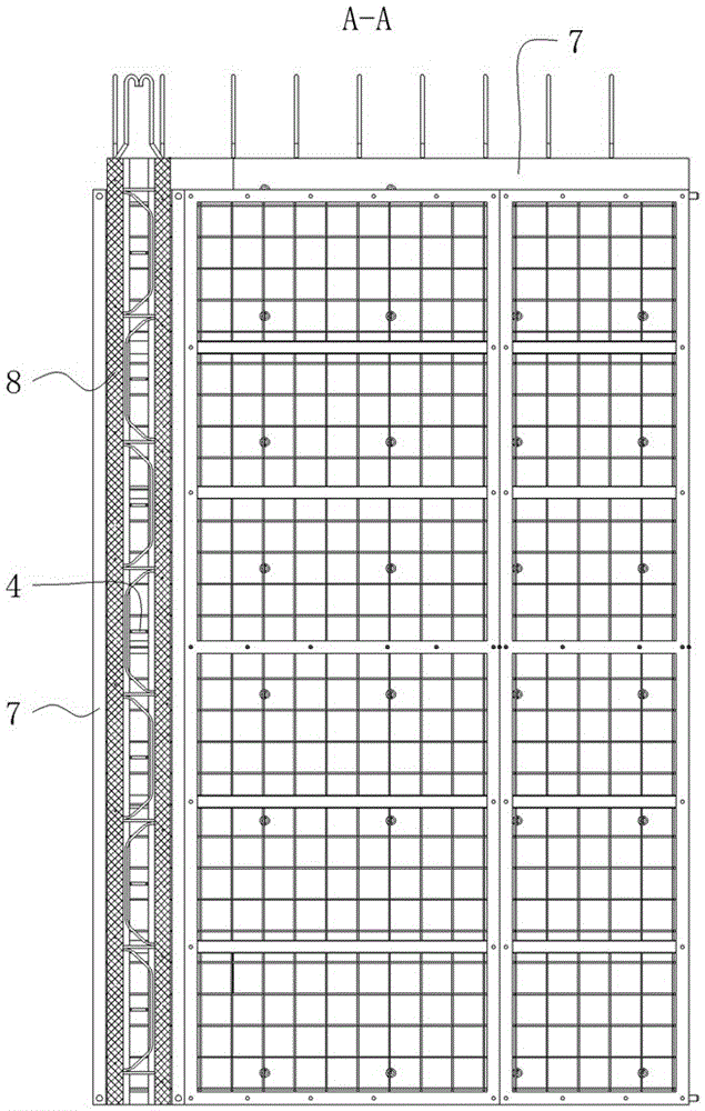 Wall formwork infilled wall of cast-in-place reinforced concrete without support and construction method thereof and wall formwork veneer and production method of non-bearing infilled wall