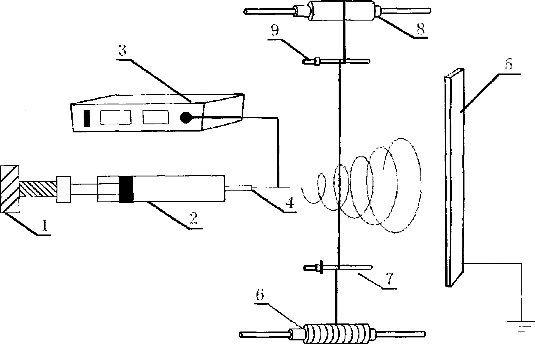 Method and system for preparing nanofiber coating on surface of yarn or fiber bundle