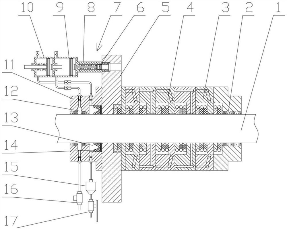 A packing sealing mechanism for a reciprocating compressor