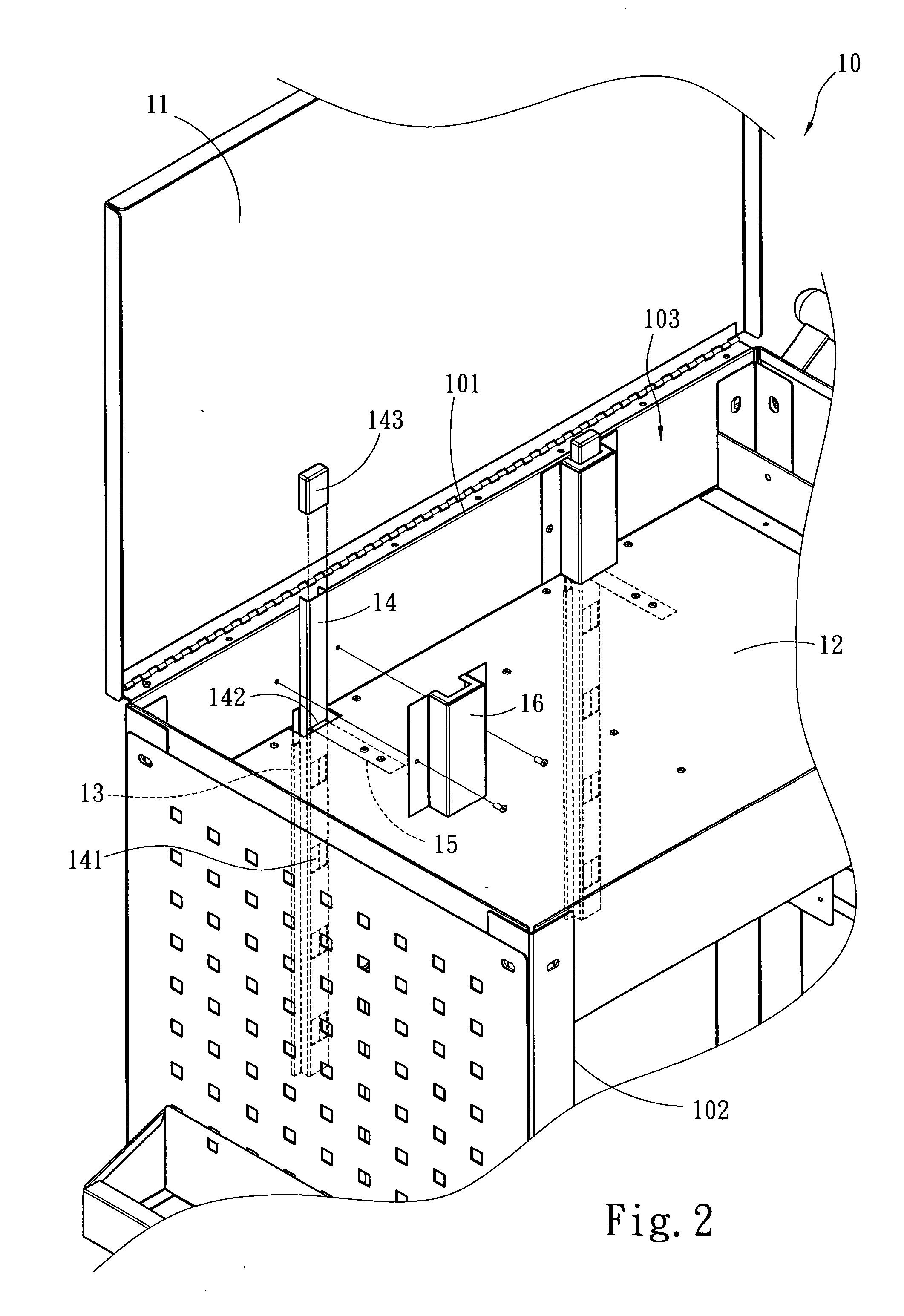 Cabinet drawer drivingly connected locking mechanism