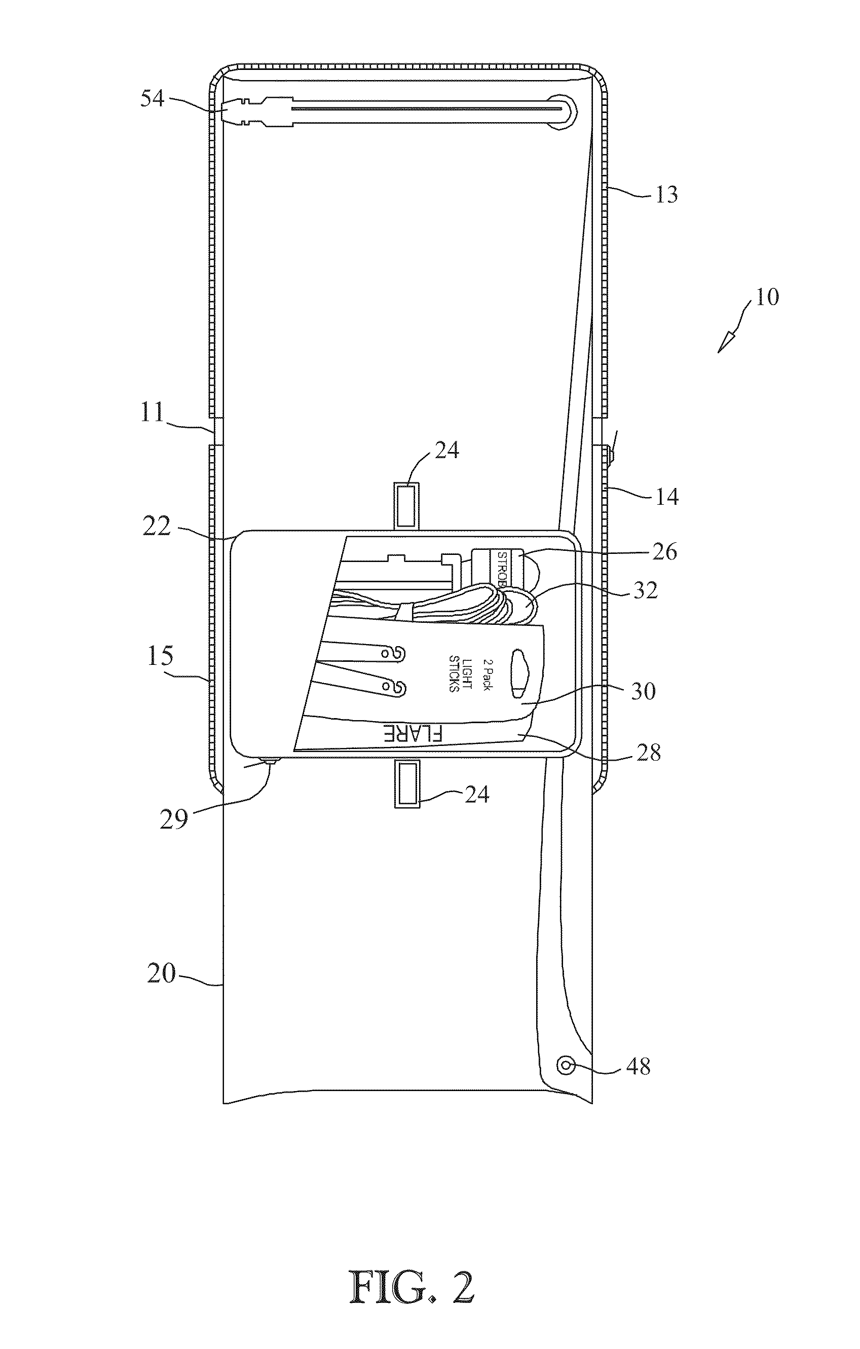 Inflatable life raft with detachable accessory pouch