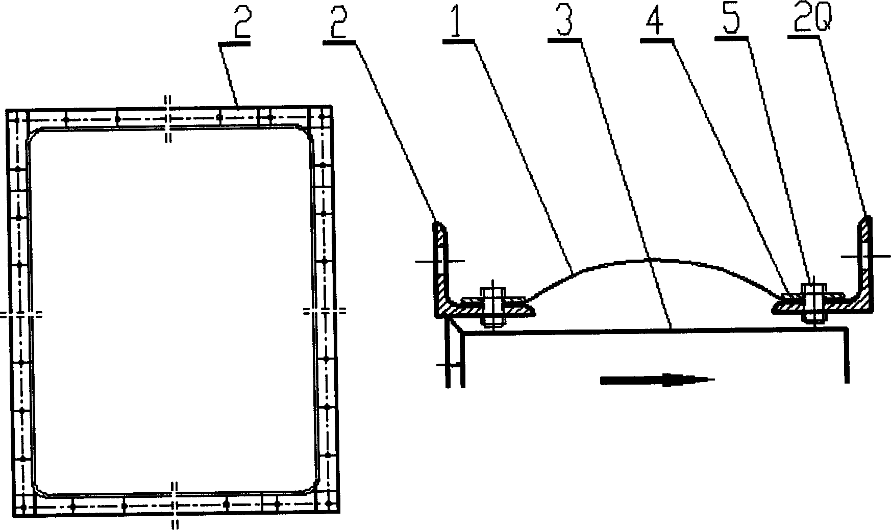 Sandwich construction fiber reinforced elastic body pipe compensator and forming method thereof