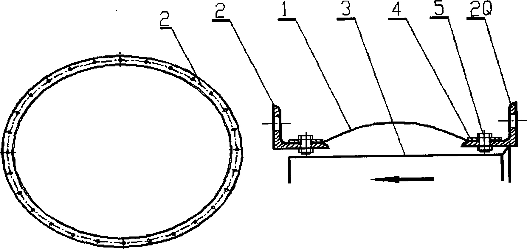 Sandwich construction fiber reinforced elastic body pipe compensator and forming method thereof