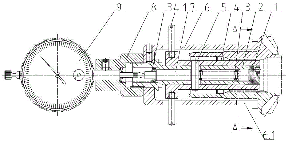 Tool for detecting linear distance between inner hole annular groove and outer end face of gear