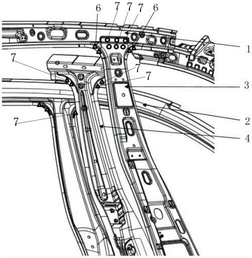 A b-pillar upper end joint structure