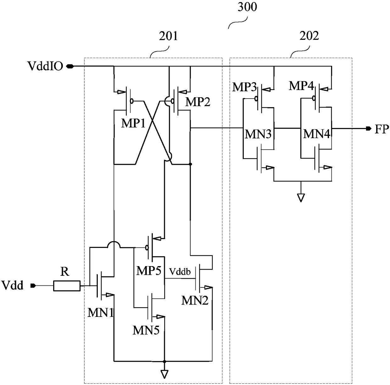 Electronic system and power-on and power-off state detection circuit therefor