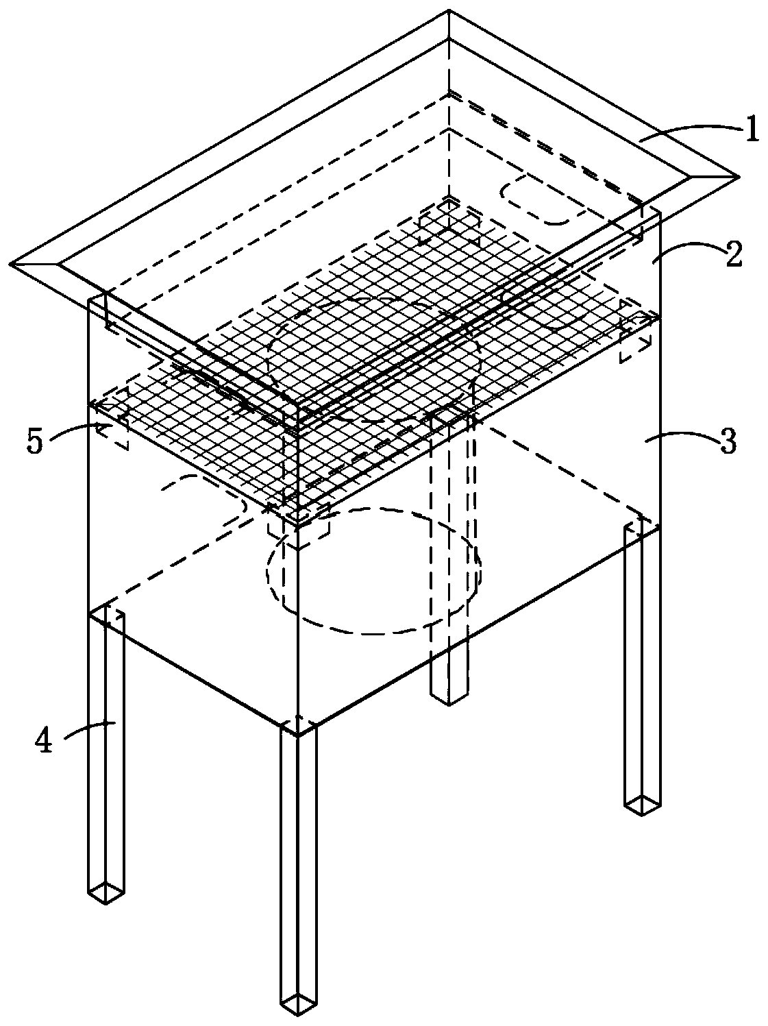 Built-in environment-friendly rainwater filtering structure