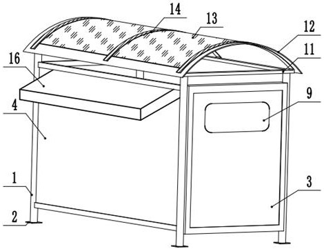 Green energy-saving sunscreen building bus shelter