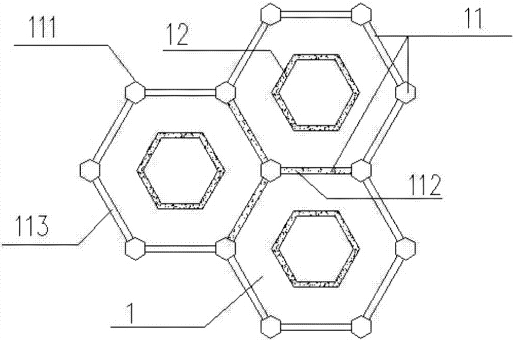 Super high-rise tower structure system of hexagonal barrels arranged in honeycomb-shaped cluster