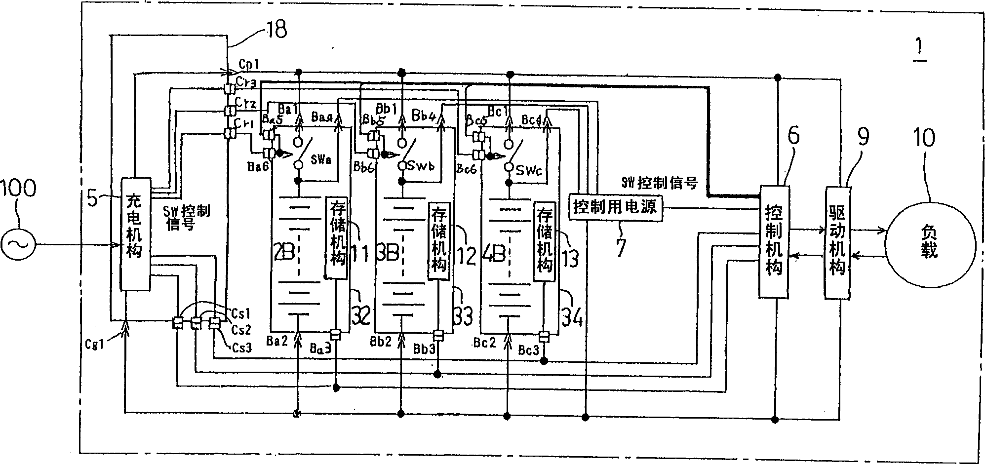 Electric device and apparatus for charging battery unit, and method for charging and discharging