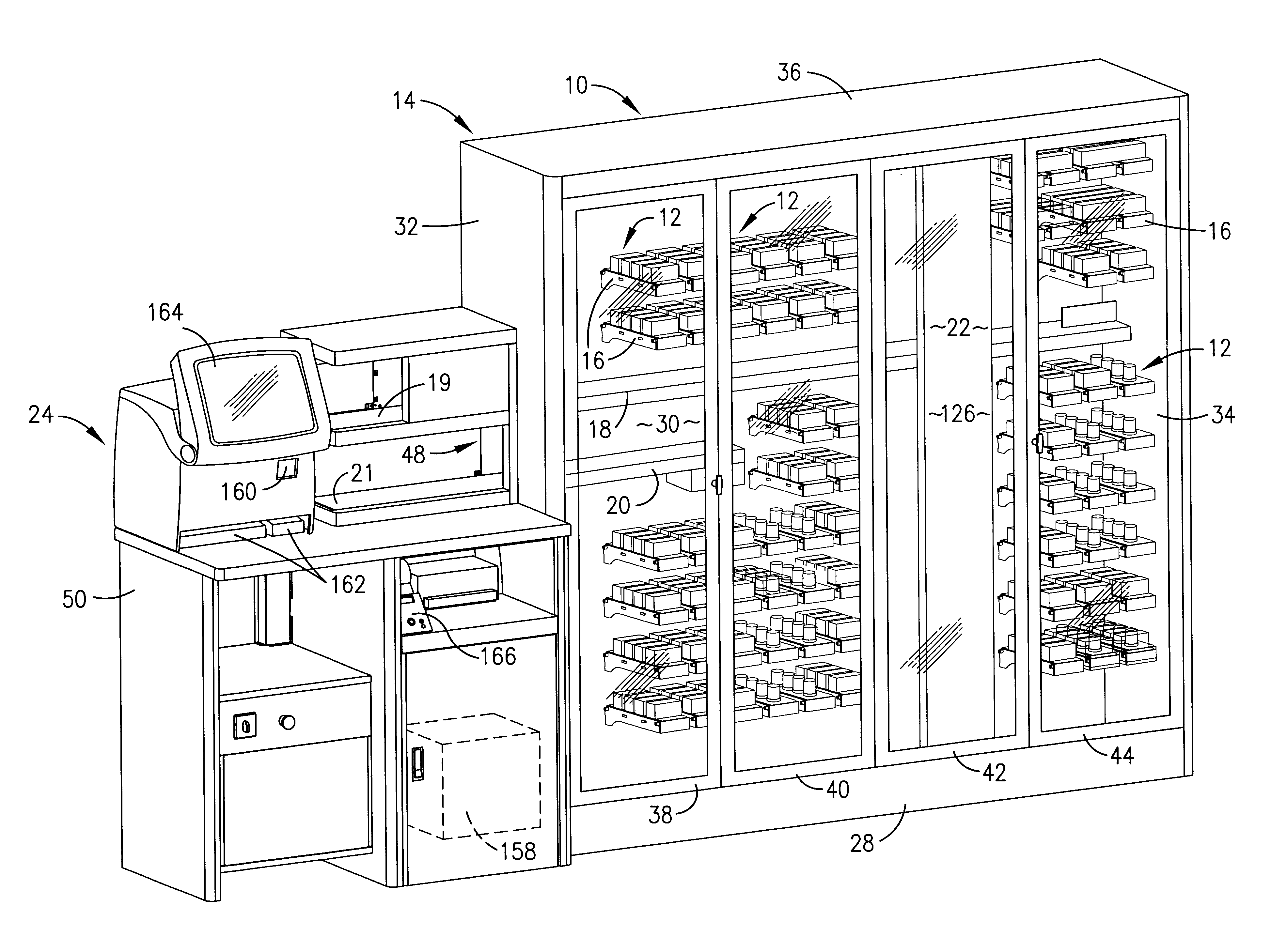 Automatic dispensing system for unit medicament packages