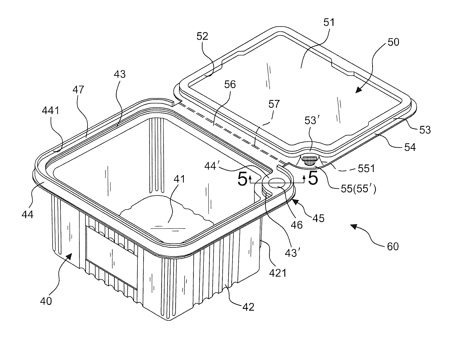 Tamper-proof and easy-open sealing type food container