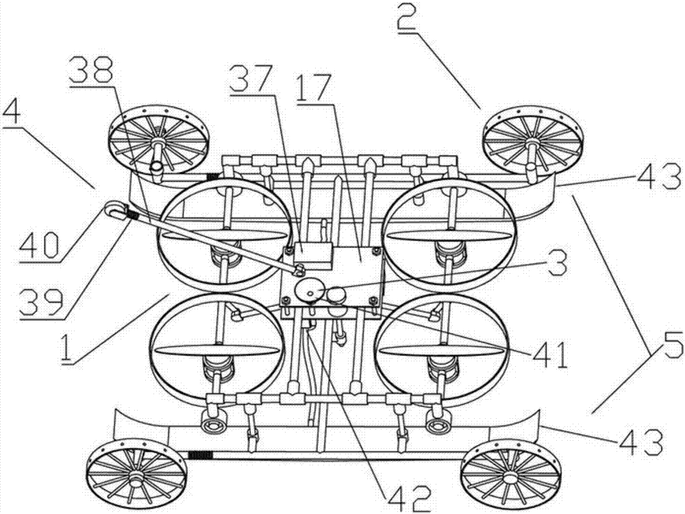 A water, land and air wall four-dwelling robot