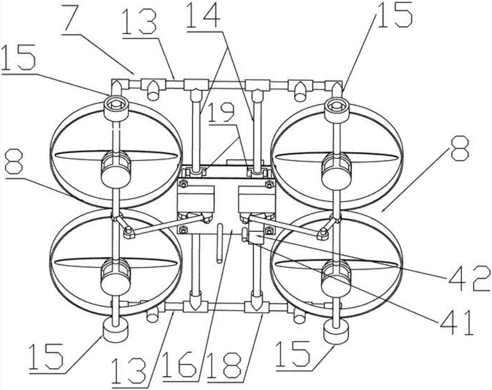 A water, land and air wall four-dwelling robot