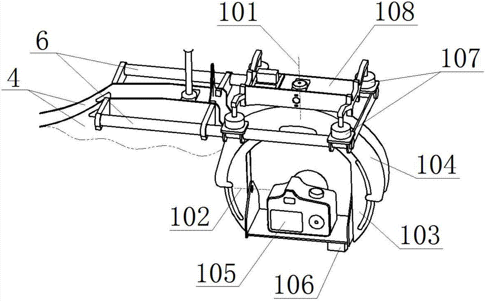 Small electric unmanned helicopter aerial photography system based on front-end triaxial-type pan-tilt