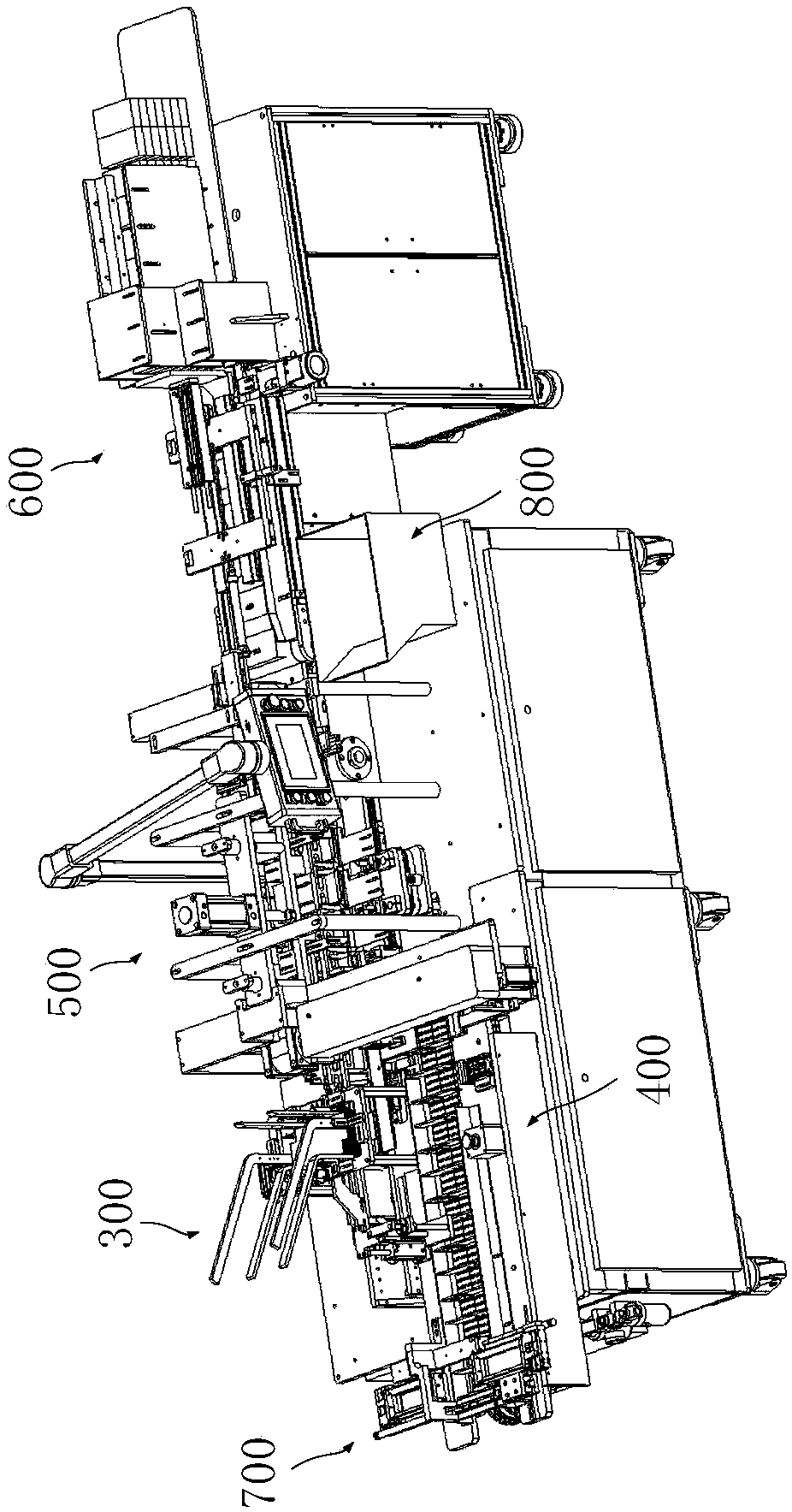 Packaging and stacking integrated device used for finished pen