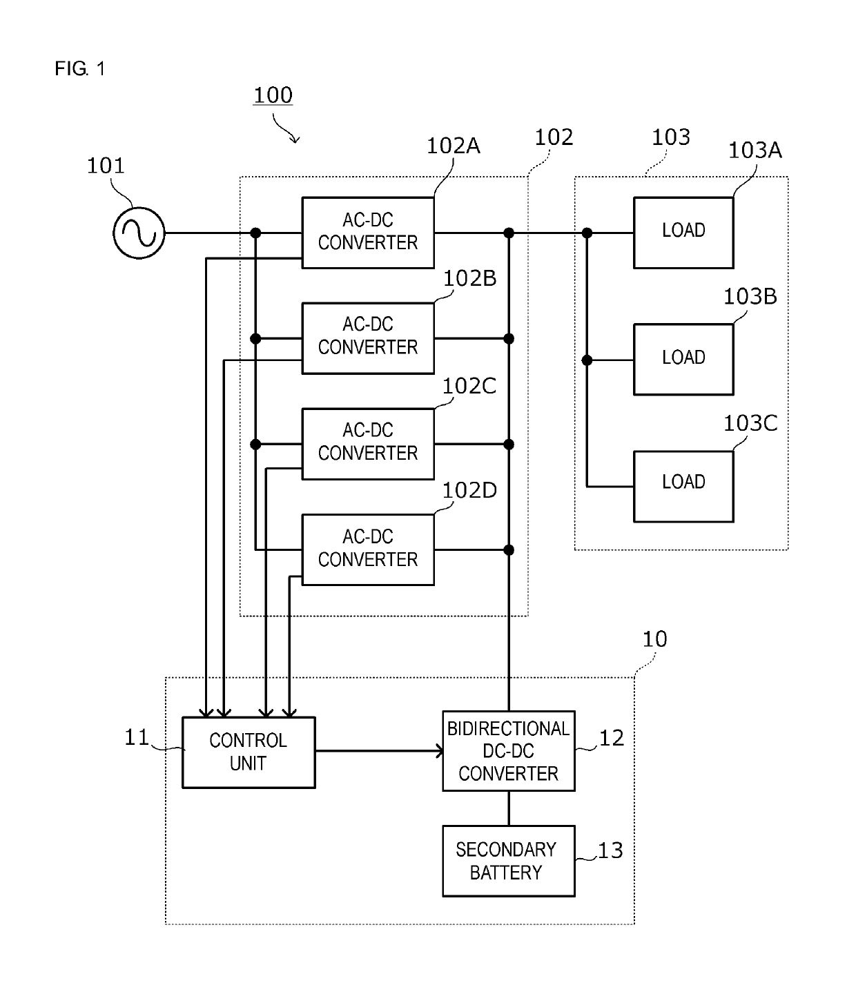 Battery module voltage control device, battery module, and power supply system