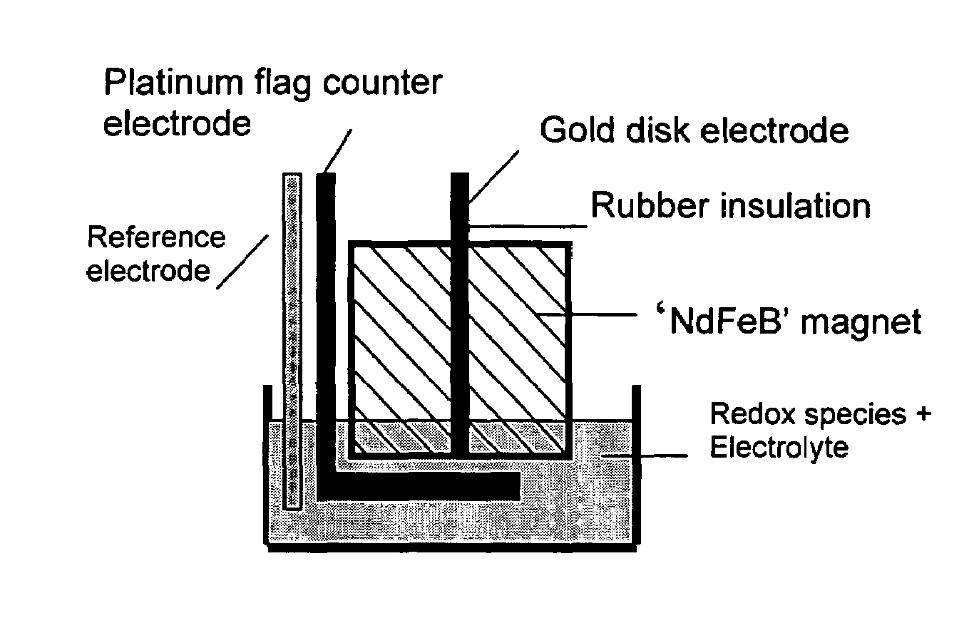 Electrochemistry using permanent magnets with electrodes embedded therein