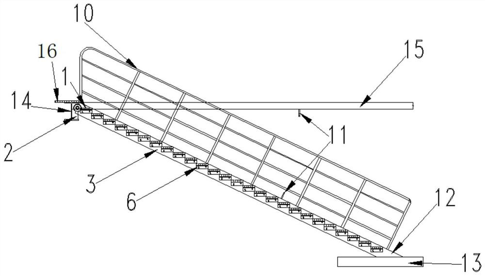 Self-adaptive stepless regulation ladder stand facility for offshore booster station under thick sludge condition