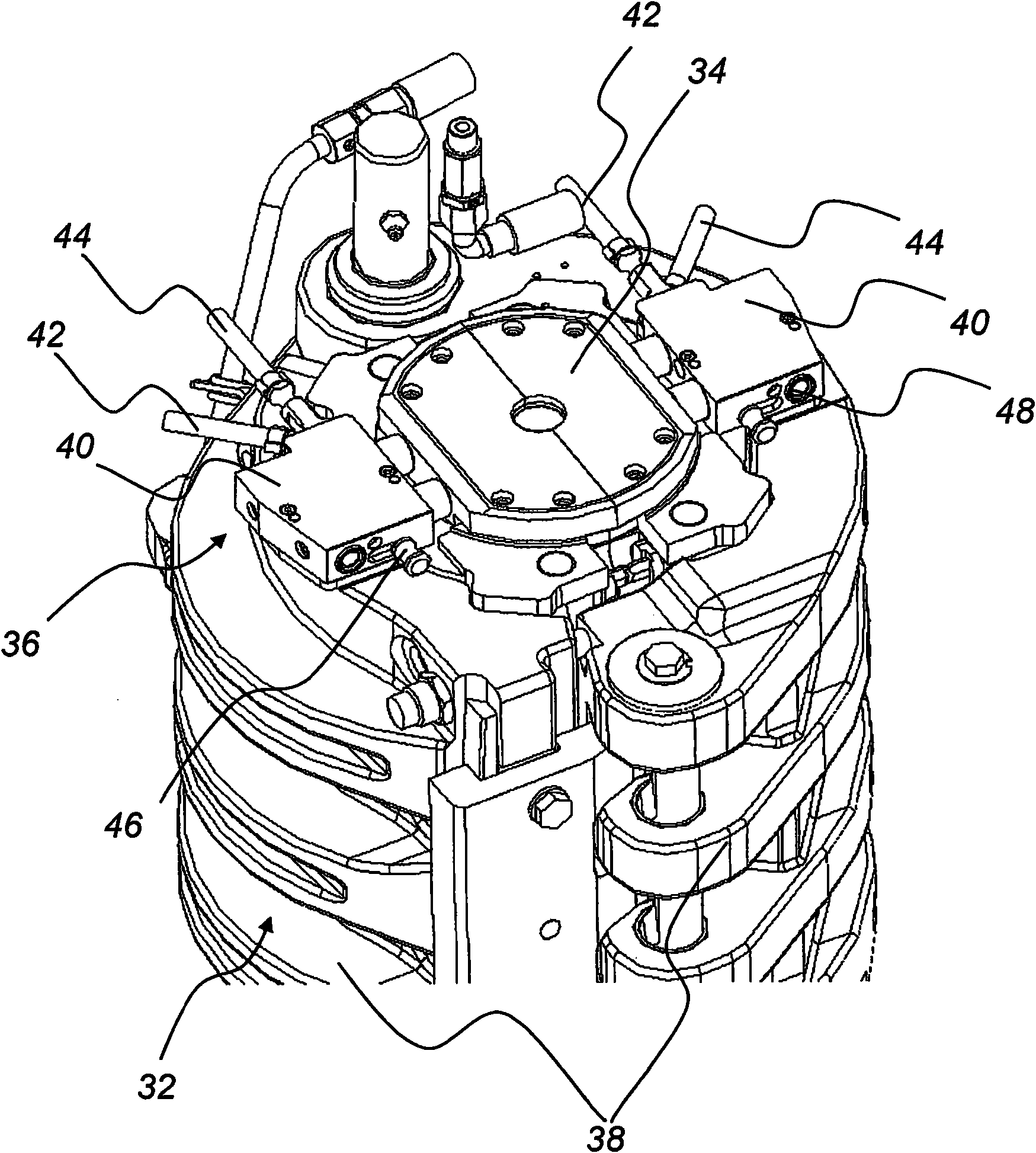 Device and method for blow moulding plastic containers