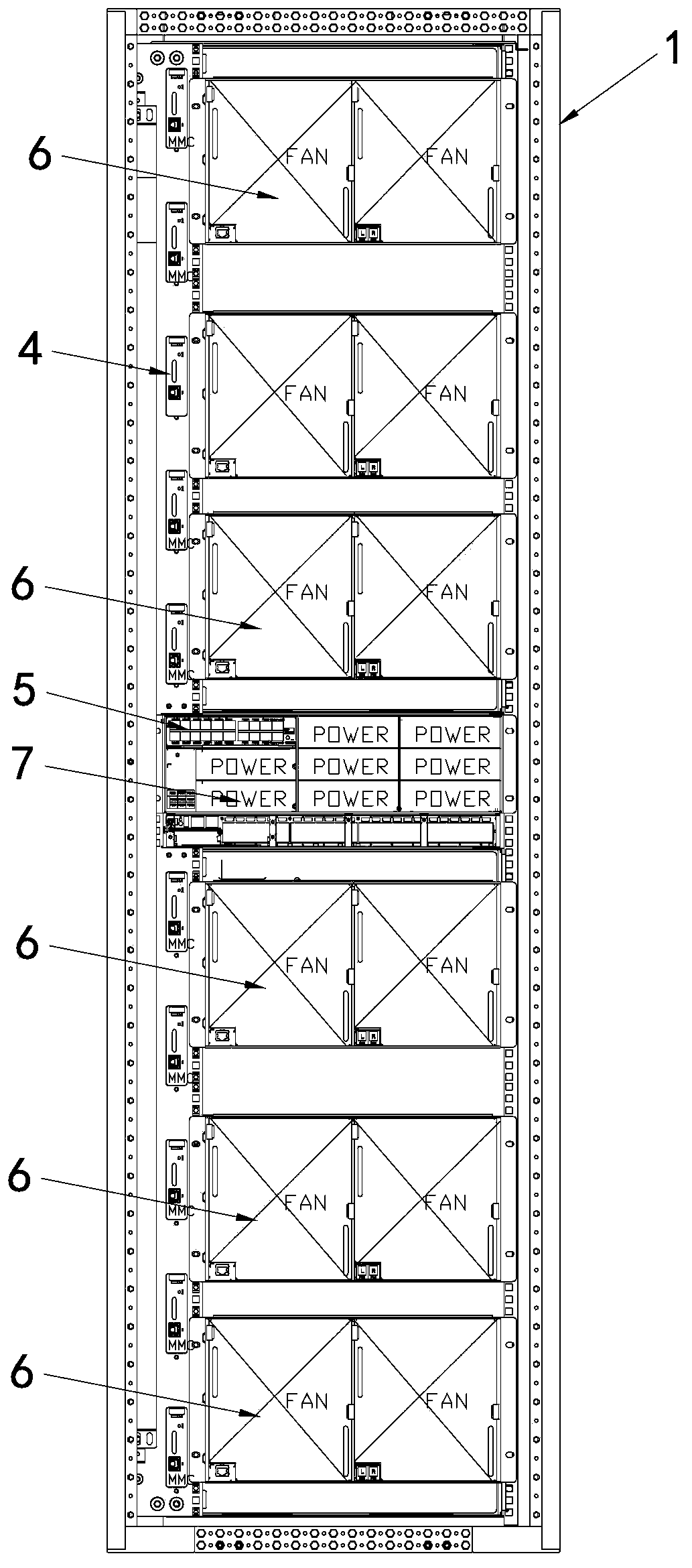 Cabinet level server, cabinet level server node information management method and system